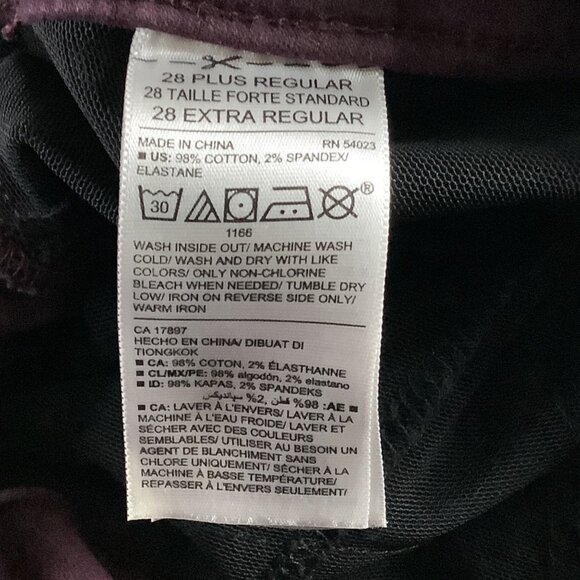 Old Navy Rockstar Mid-Rise Pants Womens Size 28 Plus Reg Purple Stretchy Skinny - Picture 5 of 16